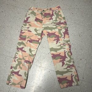 Pastel colored camo cargo pants